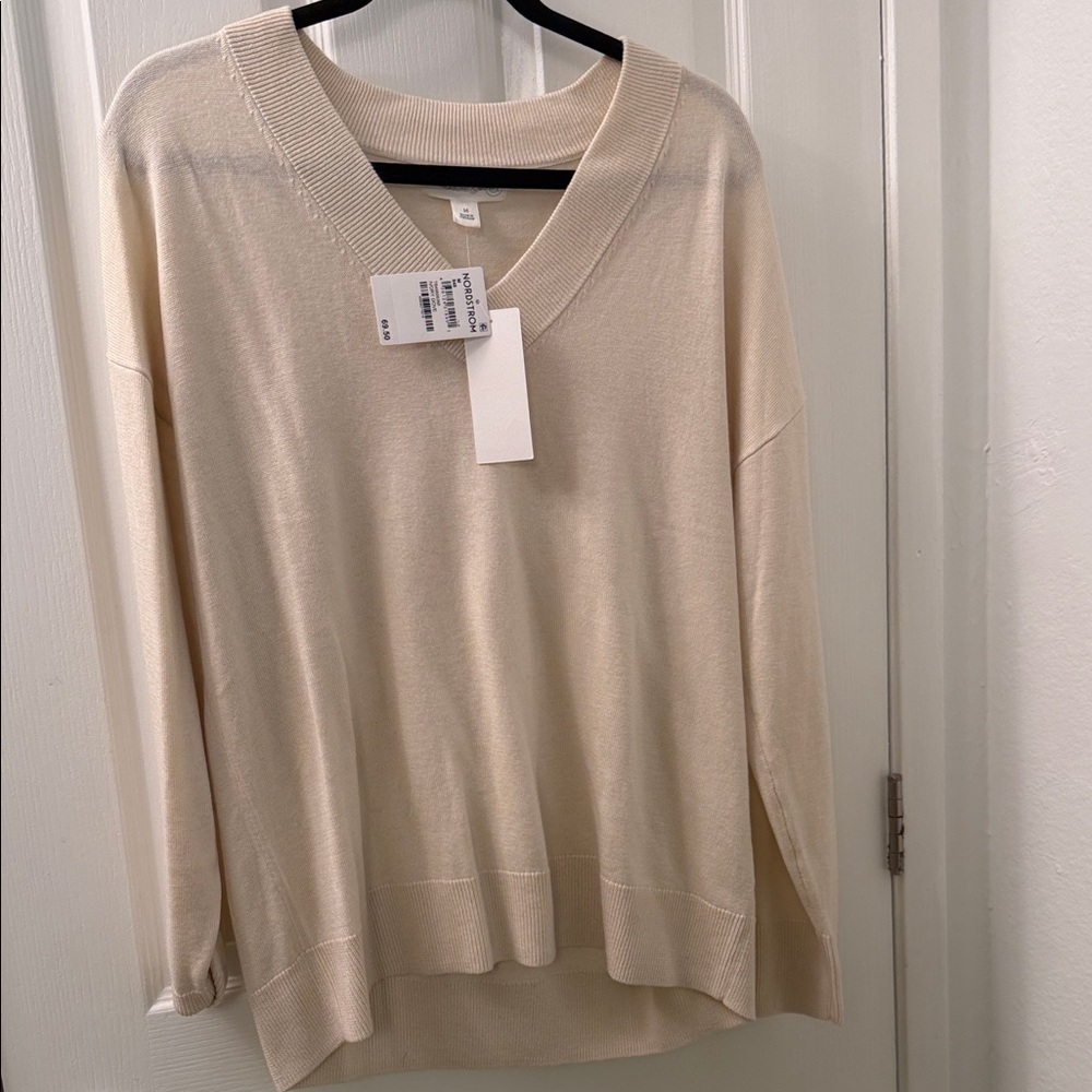 New with tags. Treasure & Bond Cream V-Neck Sweater